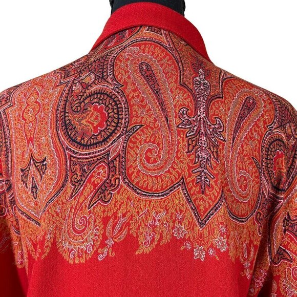 Carole Little Vintage Novelty Gauzy Red Pantsuit Size 6 - Picture 8 of 10